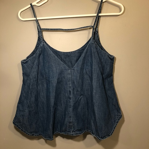 Hidden Jeans Sleeveless Blouse: Blue Tops - Size Small - Picture 5 of 9